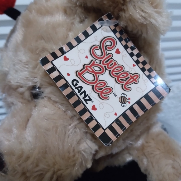 Ganz Sweet Bee Plush Bear Stuffed Animal Heart Antennae Brown With Black Stripes - Picture 4 of 6